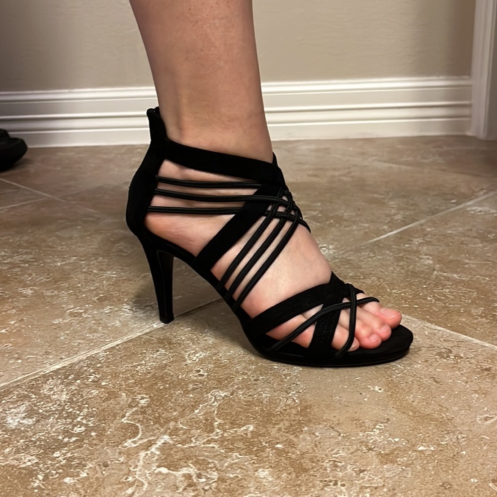 Impo stretch strapped heels